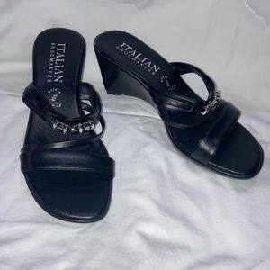 Italian Shoemakers Black Wedge Sandal